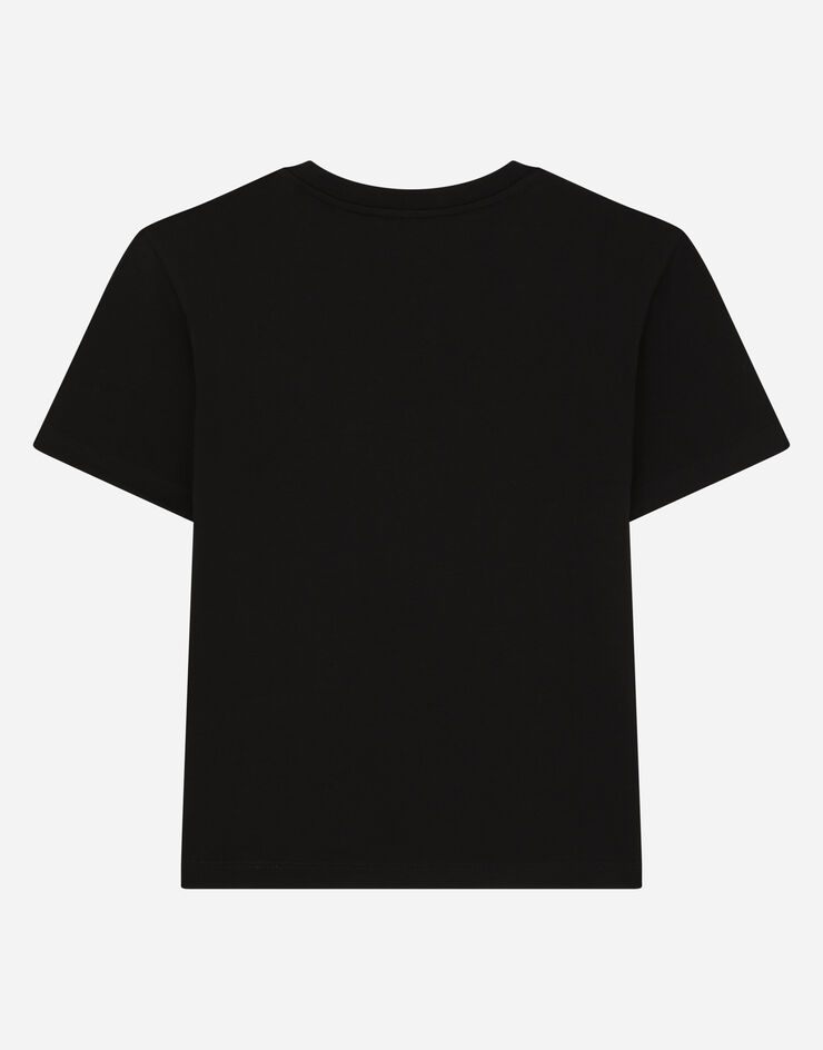 Dolce & Gabbana Jersey T-shirt with DG Milano logo Black L4JTEYG7CD8