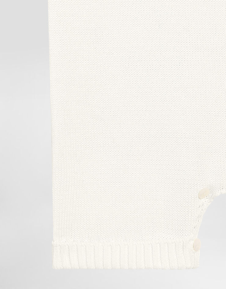 Dolce & Gabbana Barboteuse en maille travaillée au point losange White L1KO08JBCGA