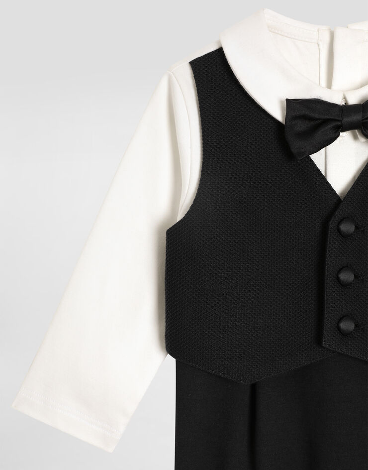 Dolce & Gabbana Interlock and jersey romper with embroidery Multicolor L1JOBPG7PMP