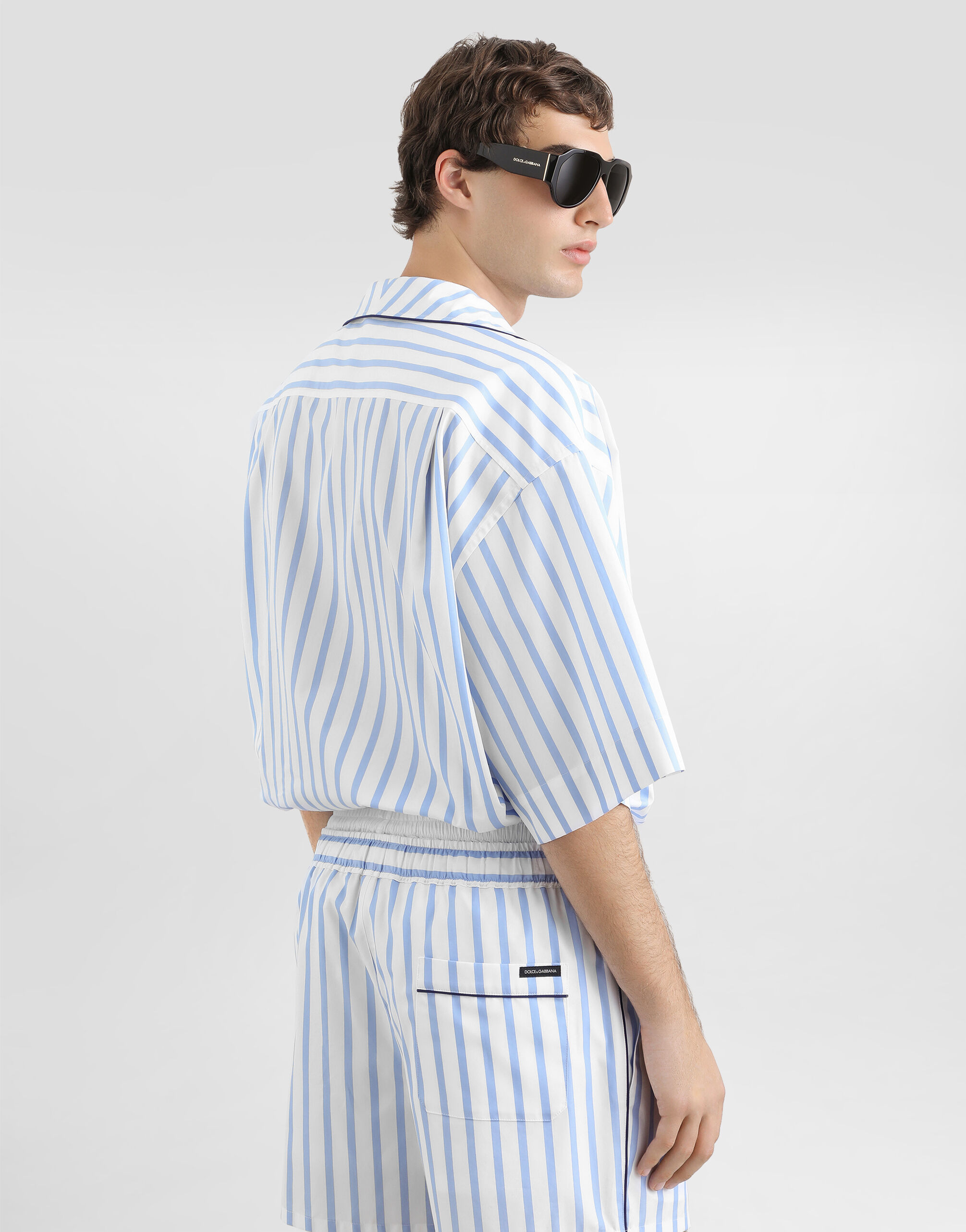 Striped poplin shirt in Multicolor for Men | Dolce&Gabbana® US