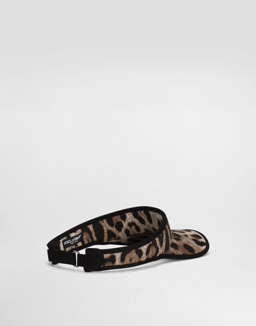 Dolce & Gabbana Leopard-print cotton visor with logo Print GH910AFSFAG