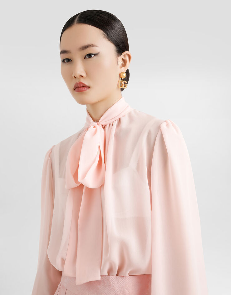 Dolce & Gabbana Silk georgette top Pink F7BC0TFU1UT