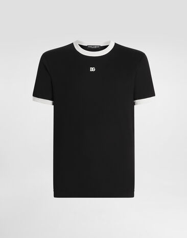 Dolce & Gabbana Cotton t-shirt with embroidery Black G8PV1ZG7PJ4