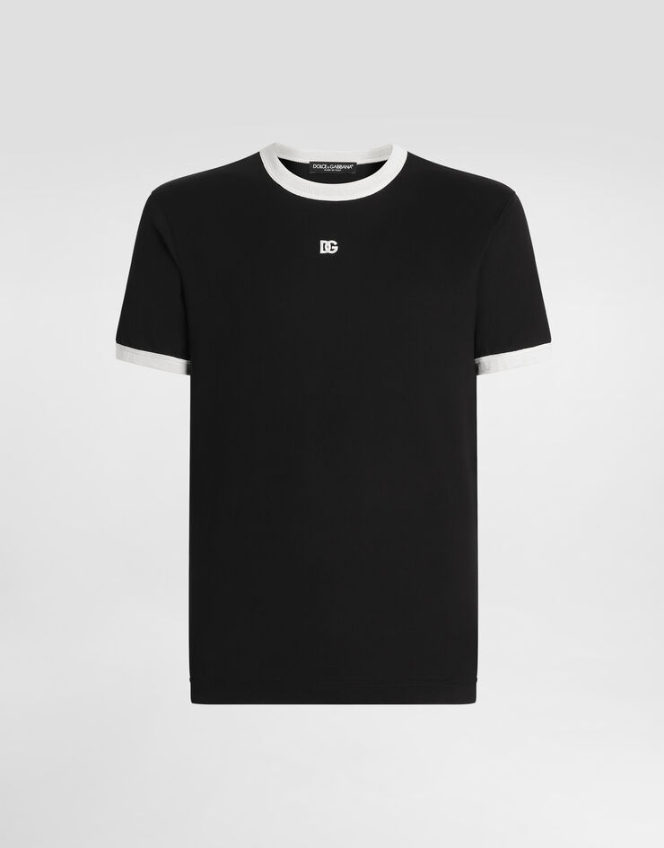 Dolce & Gabbana Cotton t-shirt with embroidery Black G8PV1ZG7PJ4