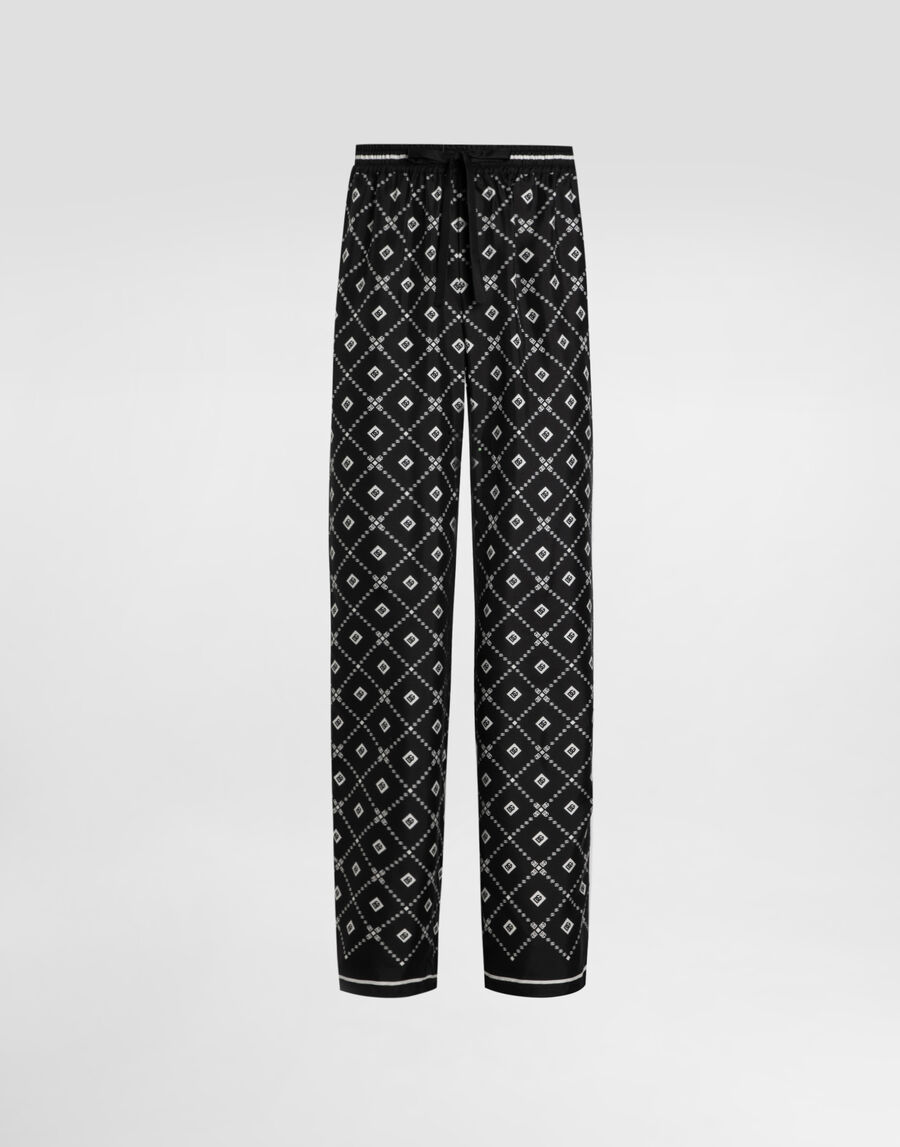 Printed twill trousers