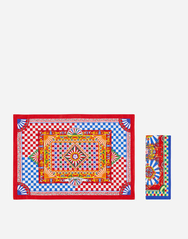 Dolce & Gabbana Set Linen Placemat and Napkin Multicolor TCGS06TCAEM
