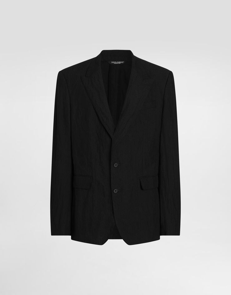 Dolce & Gabbana Sicilia light single-breasted cotton jacket Dolce & Gabbana Sicilia light single-breasted cotton jacket Black G2QS6THUMWE