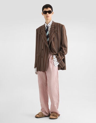 Dolce & Gabbana Double-breasted jacket in pinstripe Multicolor G2WJ4TFR8AC