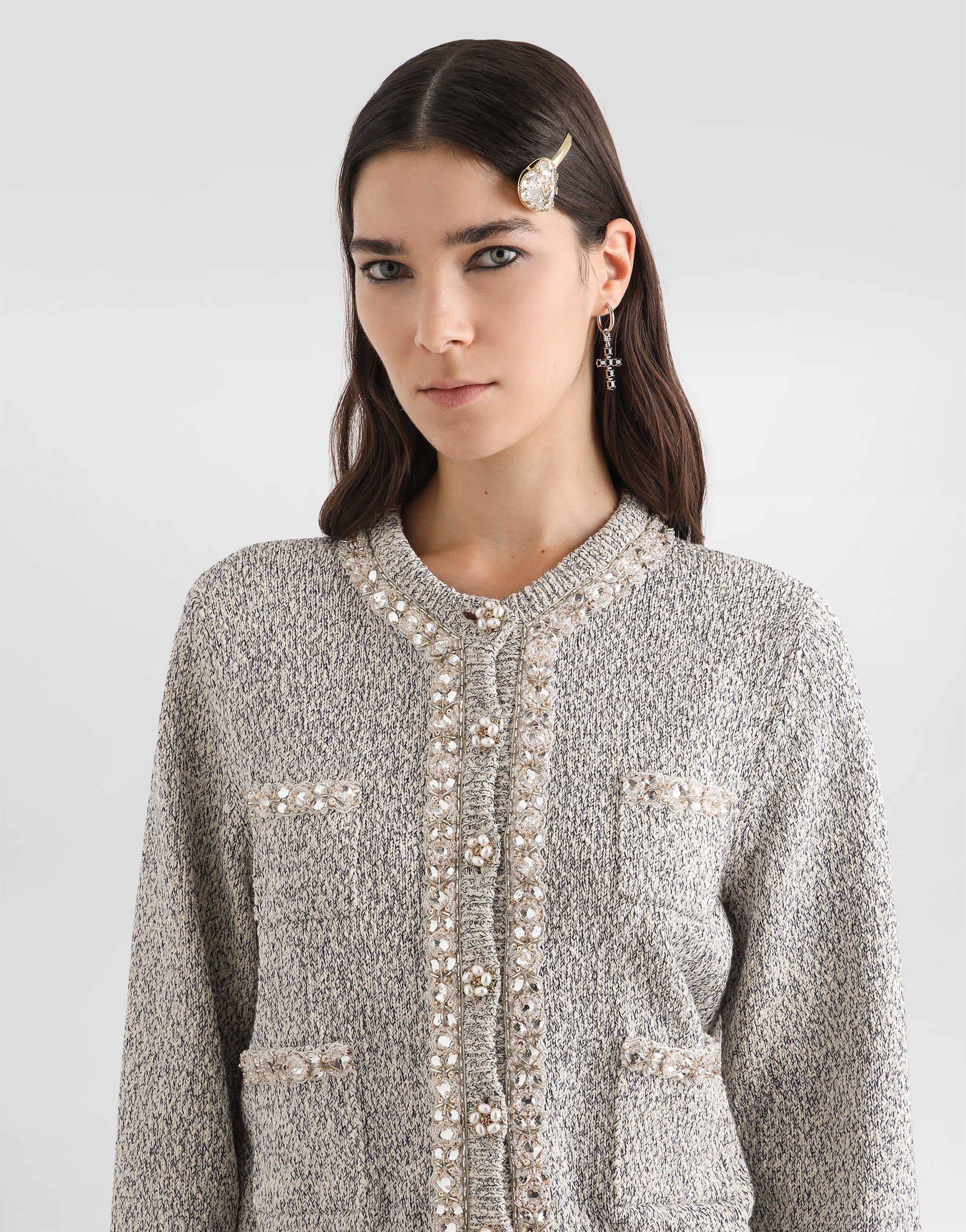 Dolce & Gabbana アイボリー カーディガン Vintage Dolce & Gabbana Womens Ivory Knit Front Tie Fastening