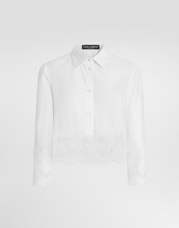 Dolce & Gabbana Hemd aus Popeline Black F5Q65TFUEFM