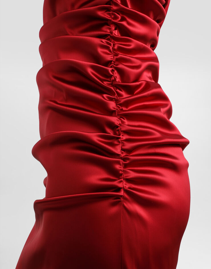 Dolce & Gabbana Stretch satin fitted dress Bordeaux F6TYJTFURAD