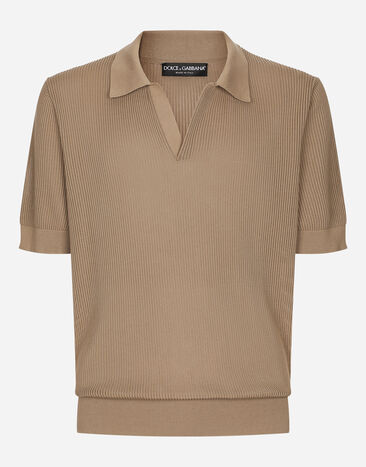 Dolce & Gabbana قميص بولو قطني مخرم بياقة V متعدد الألوان G2TN4TFR20N