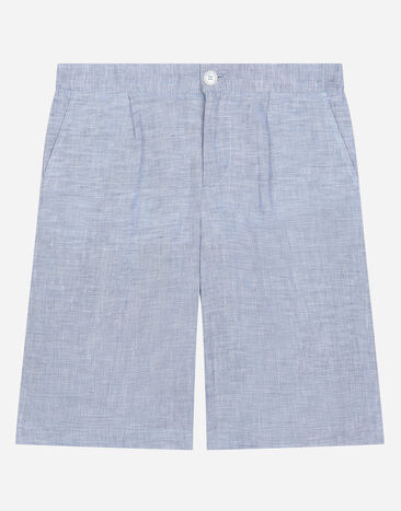 Dolce & Gabbana Non-stretch linen shorts Print L4JTDSHS7NG