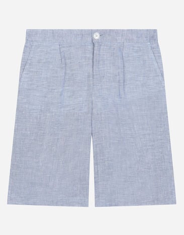 Dolce & Gabbana Non-stretch linen shorts Beige DA5132A1061