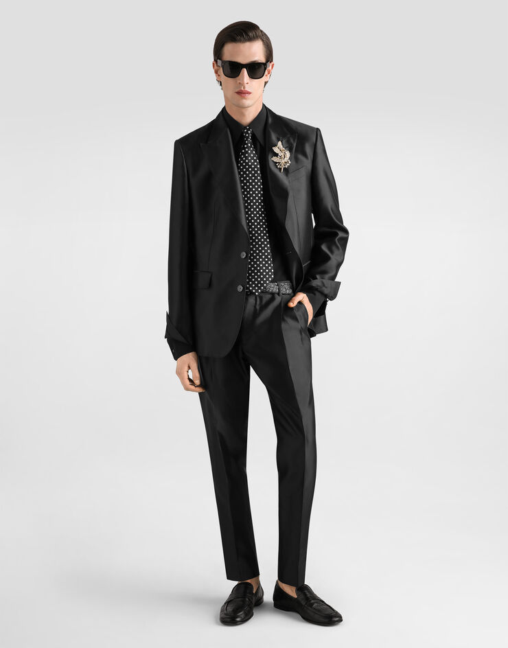 Dolce & Gabbana Mikado shantung silk trousers Black GW0NETFU1L6