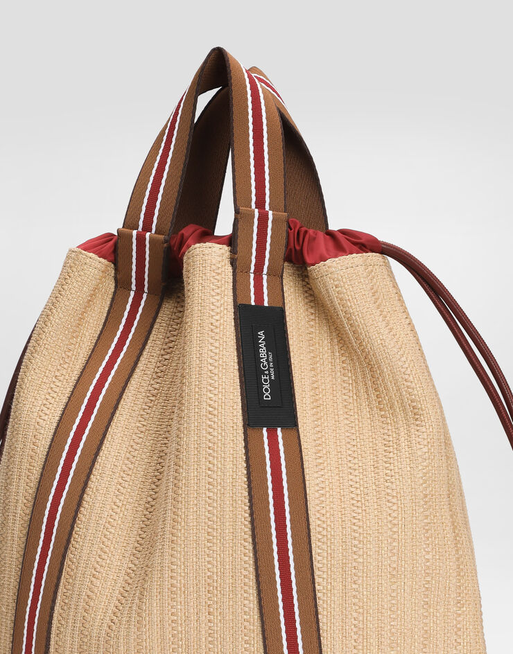 Dolce & Gabbana Essenza backpack in raffia Multicolor BM2692A0859