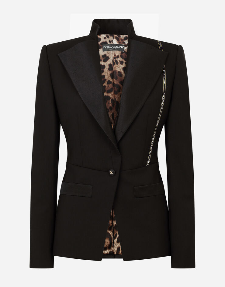 Dolce & Gabbana Single-breasted woolen jacket with branded selvedge Black F26COTFUBEF