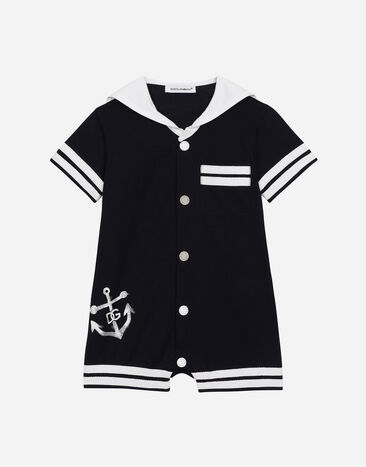 Dolce & Gabbana Jersey onesie with front pocket Print L1JTEYII7ED