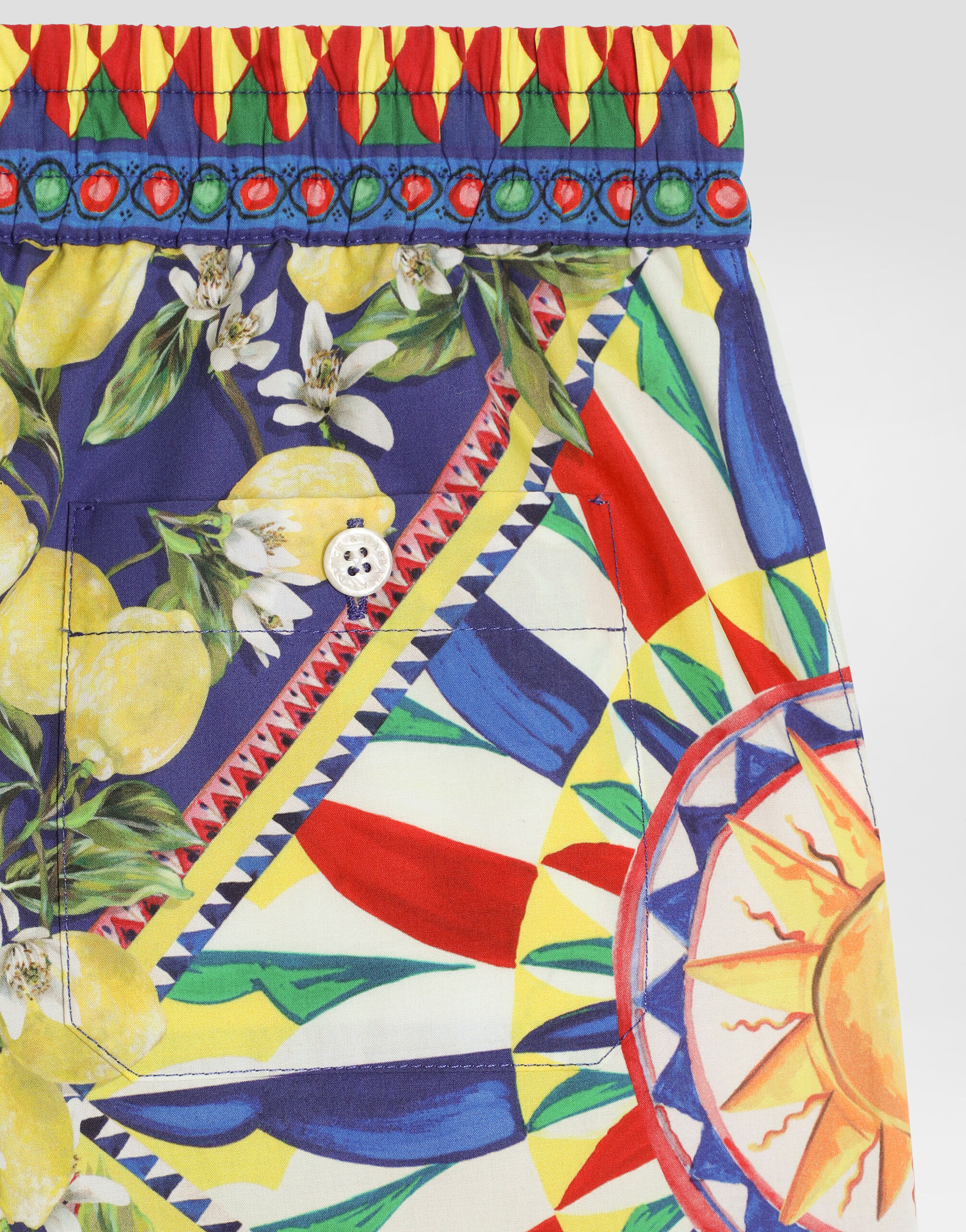 Carretto-print poplin bermuda shorts in Multicolor for Boys