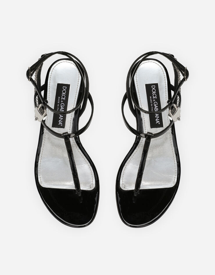 Dolce & Gabbana 漆皮凉鞋 黑 CQ0584A1471