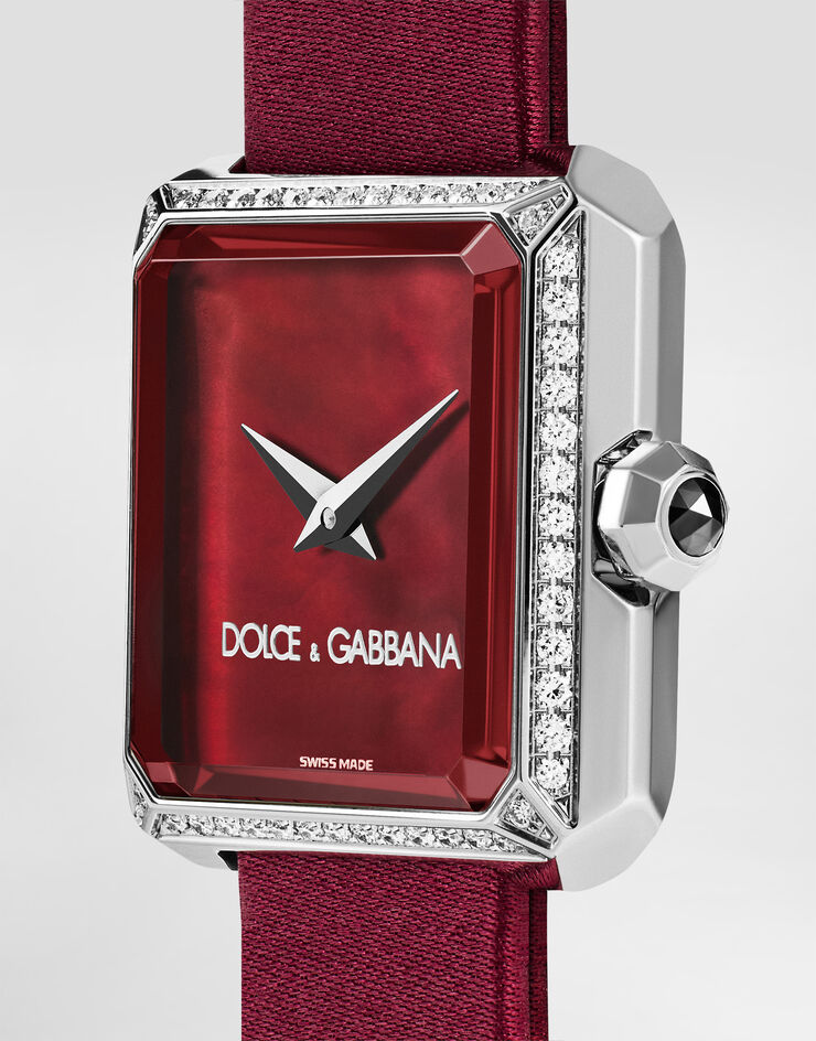 Dolce & Gabbana Sofia steel watch with colorless diamonds Bordeaux WWJC2SXCMDT