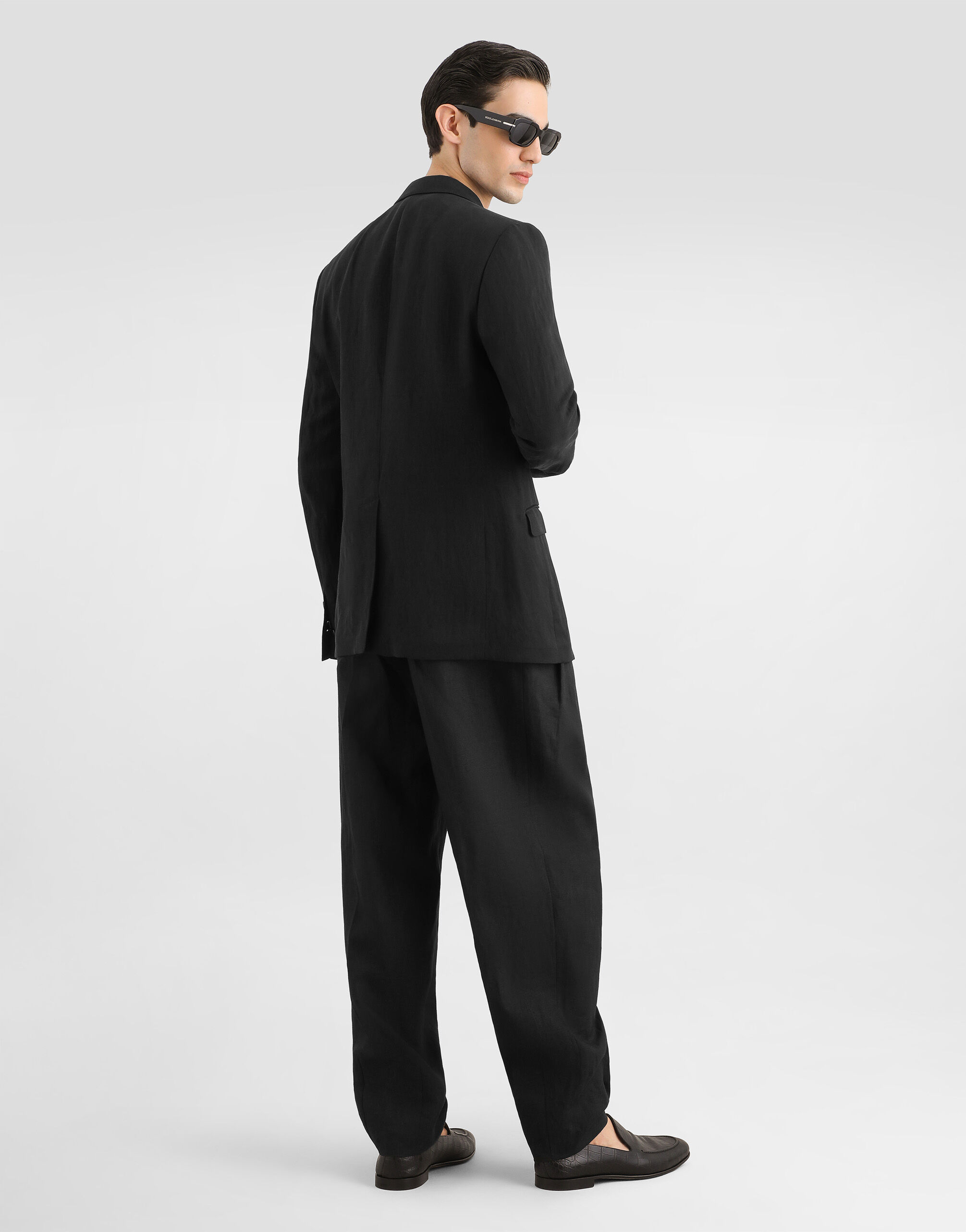 ブラックのメンズ Linen trousers | Dolce&Gabbana®