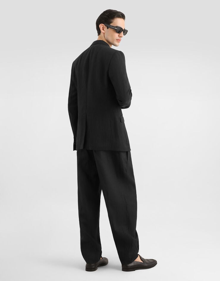 Dolce & Gabbana Pantalon en lin Dolce & Gabbana Pantalon en lin Black GP10DTFU4JB