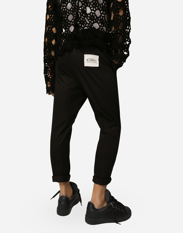 Dolce & Gabbana Pantalon couture en coton stretch Noir GWZ4HTFUFML