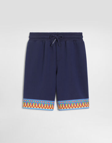 Dolce & Gabbana Bermudas en felpa con estampado carretto Blue L4JQXSG7P9H