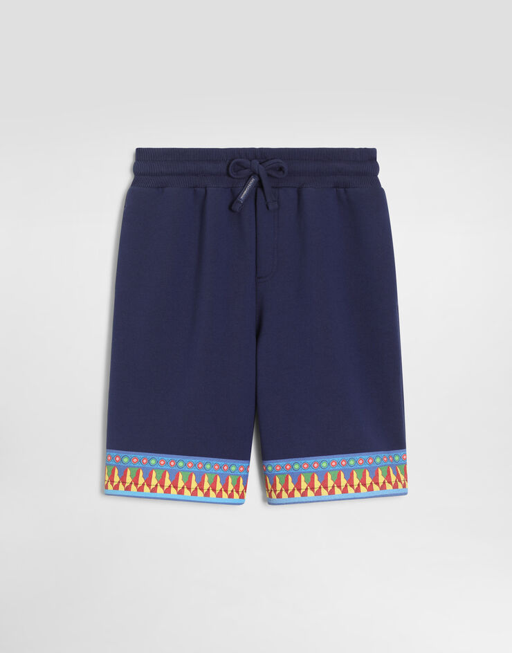 Dolce & Gabbana Bermudas en felpa con estampado carretto Dolce & Gabbana Bermudas en felpa con estampado carretto Blue L4JQXSG7P9H