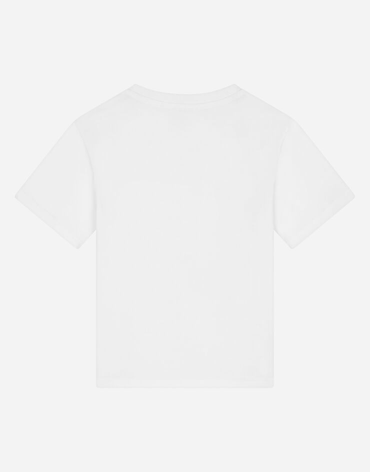 DolceGabbanaSpa Short-sleeved jersey T-shirt with mascot print White L4JTBLG7JS2