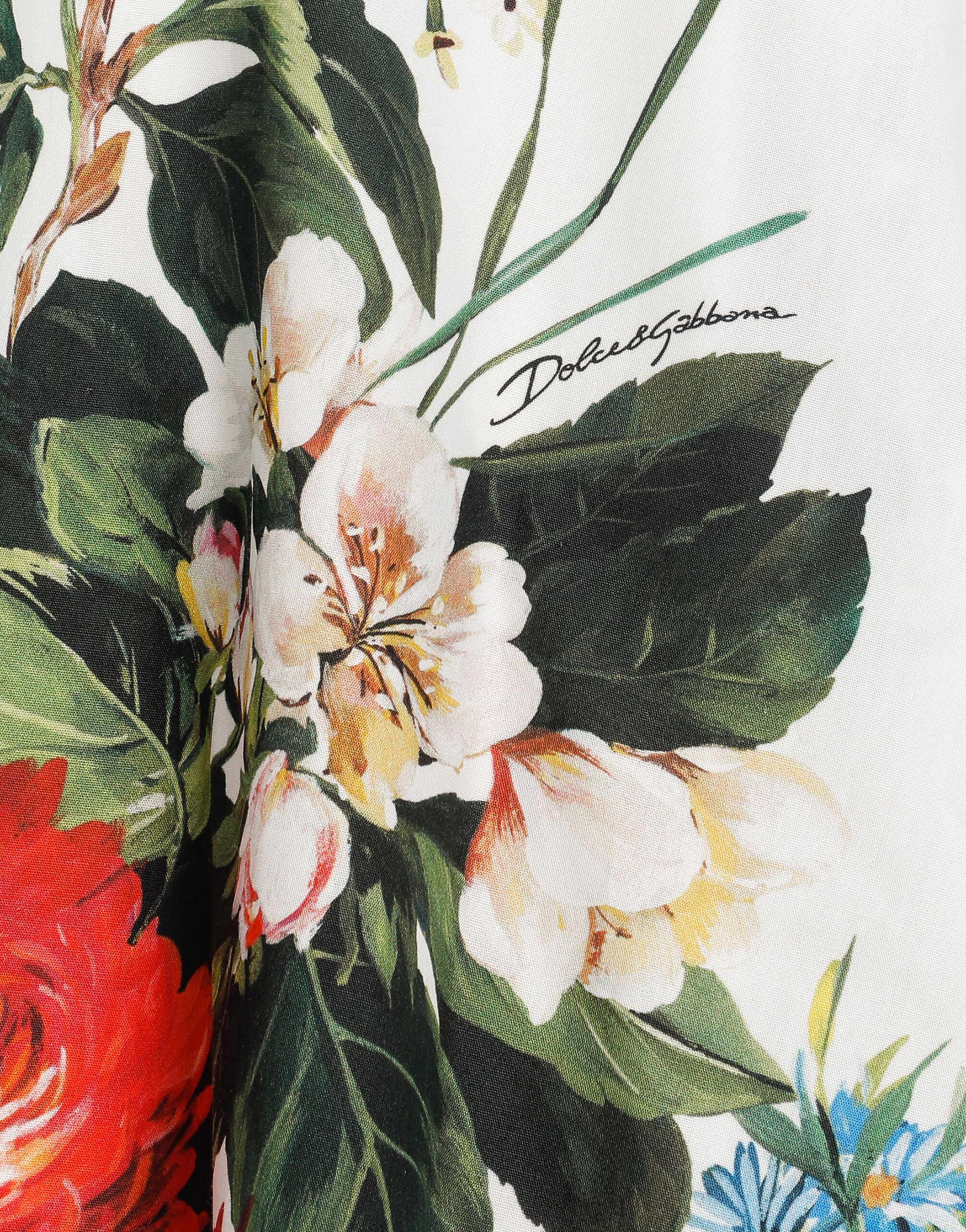 Flower-print poplin dress in Print for Girls | Dolce&Gabbana® US