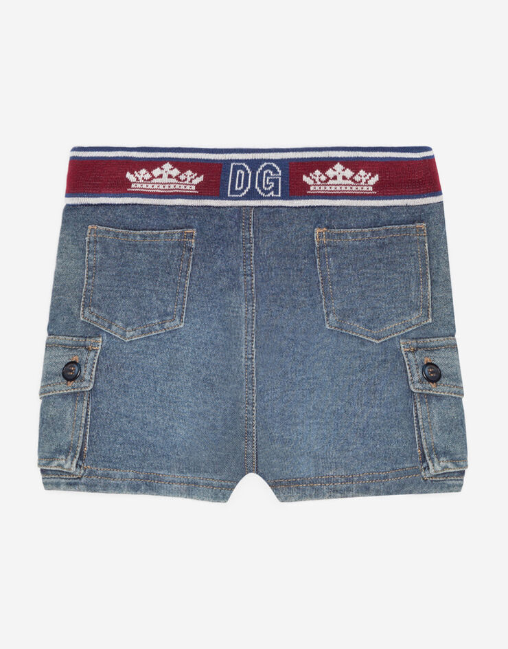 Dolce & Gabbana Jersey bermuda shorts in washed denim BLAU L1JQG3G7VMW