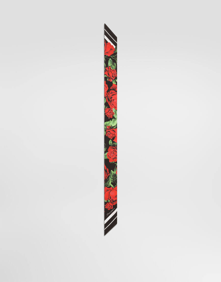 Rose-print silk twill bandeau