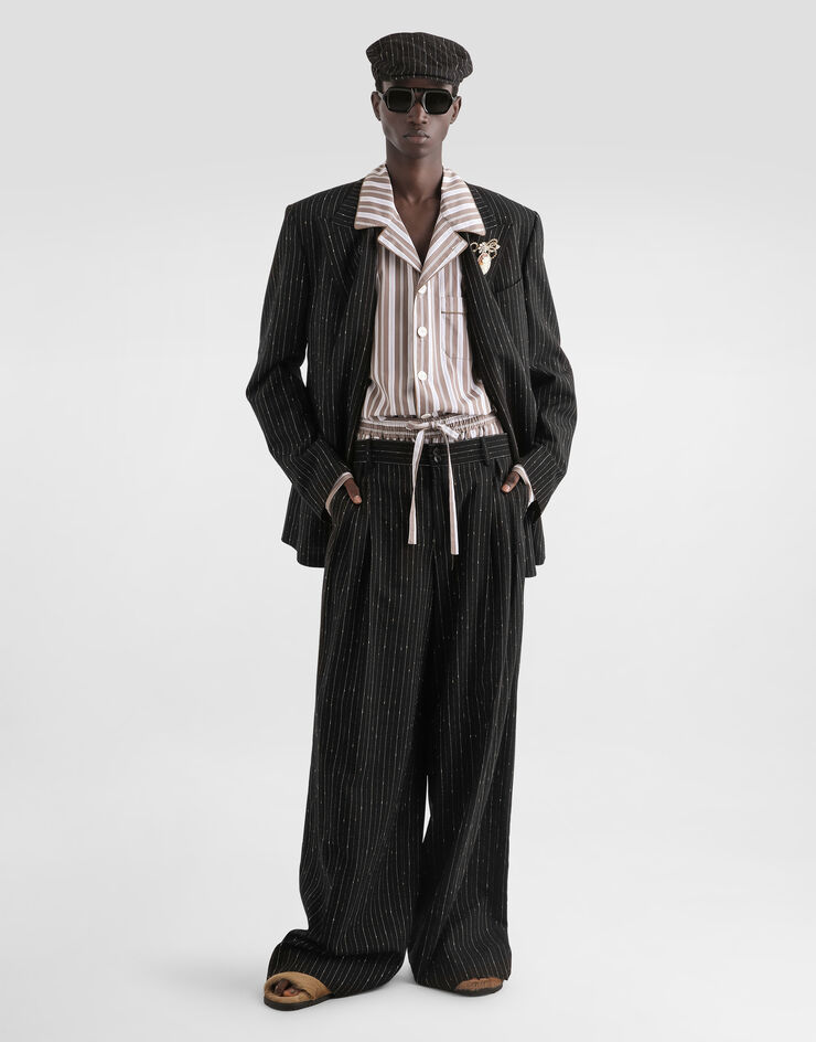 Dolce & Gabbana Compact striped poplin vanity shirt Multicolor G5OL9TFR526