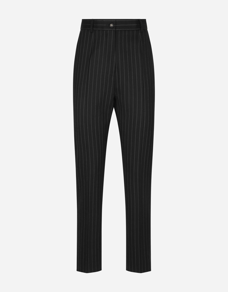Dolce & Gabbana Pantalón sastre de lana con rayas diplomáticas Multicolor FTAM2TFRBDB