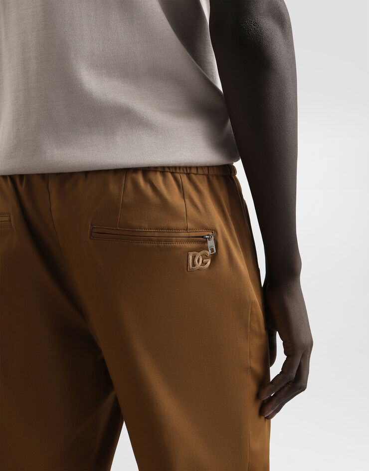 Dolce & Gabbana Cotton gabardine jogging trousers Brown GYACEZFUFNV