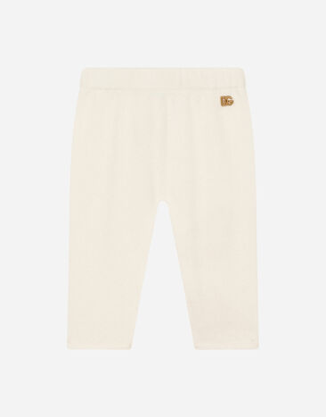 Dolce & Gabbana Cashmere leggings with metal DG logo Print L23Q34FI5KS