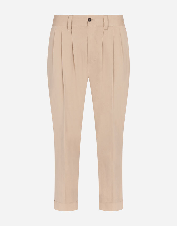 Dolce & Gabbana STRETCH COTTON PANTS BEIGE GW5FATFUFJ9