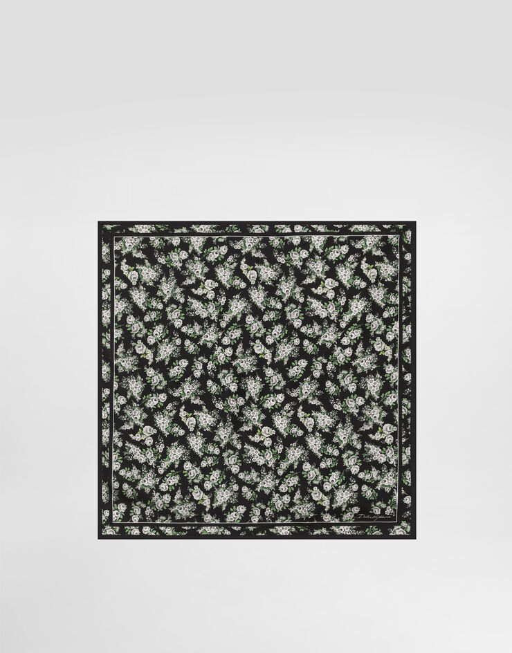 Dolce & Gabbana 50x50 small flower bouquet-print silk twill scarf Multicolor FN093RGDDUH