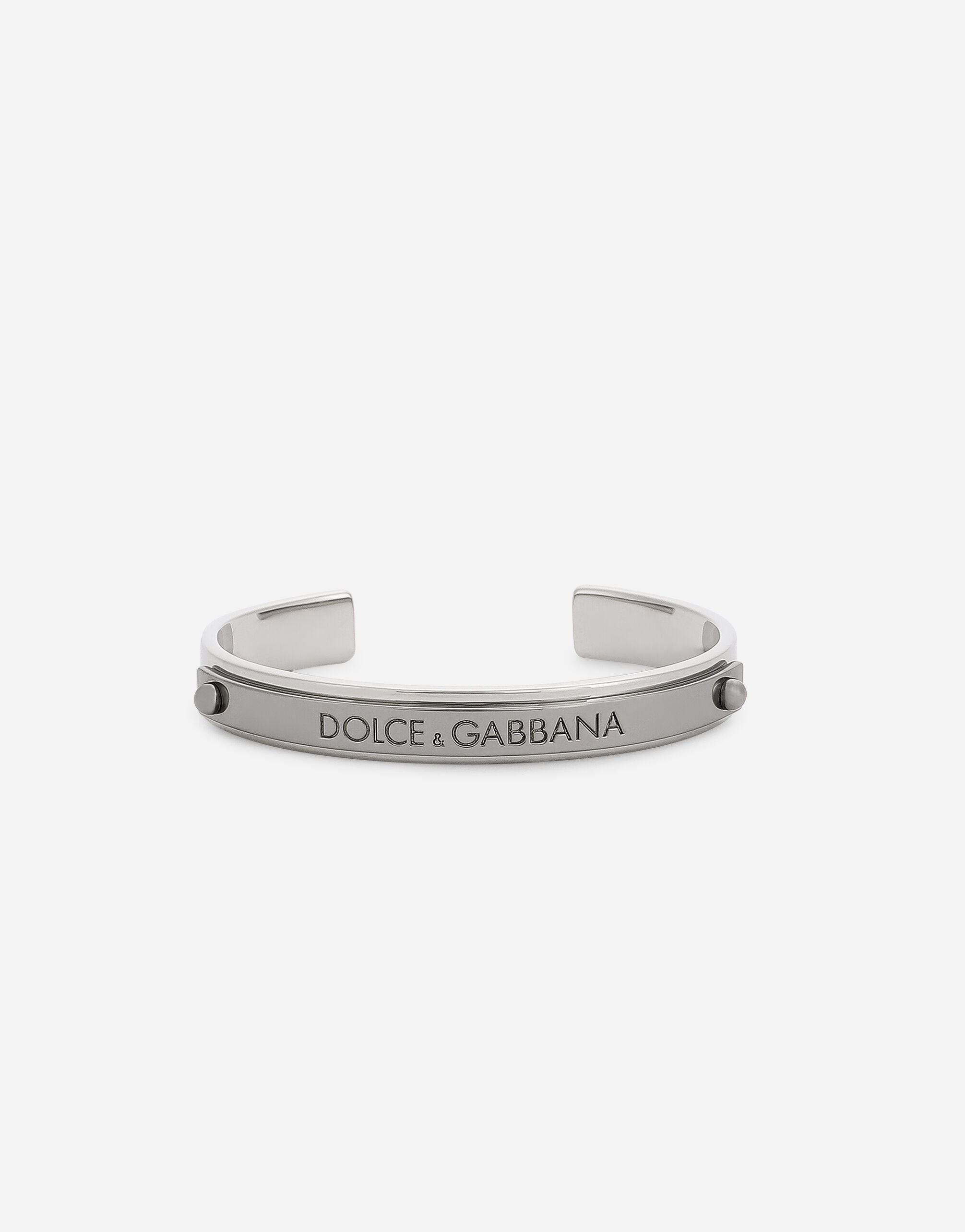 Dolce & Gabbana Rigid bracelet with Dolce&Gabbana logo Grey WFQ1X2W1111