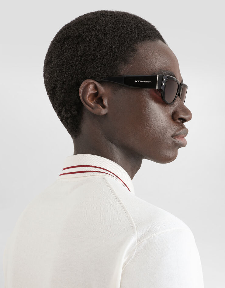 Dolce & Gabbana Polo shirt in smooth silk with dg intarsia Dolce & Gabbana Polo shirt in smooth silk with dg intarsia White GXZ02TJBSPN