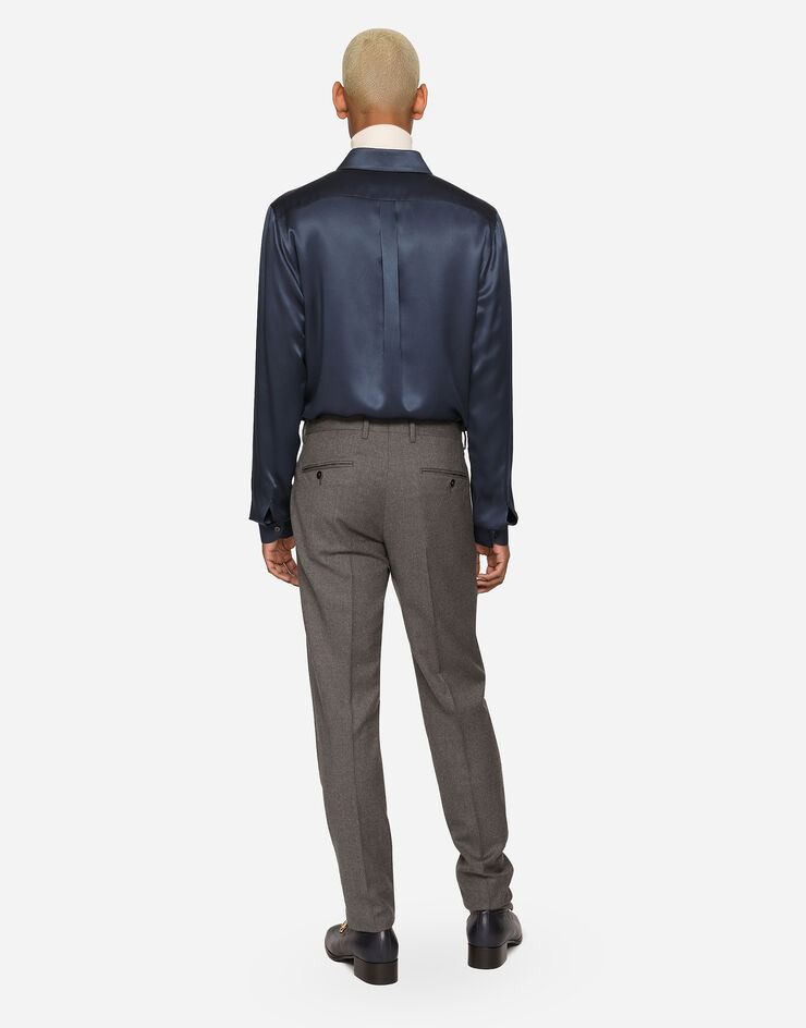 Dolce&Gabbana Stretch flannel pants Grey GY7BMTFUBF4