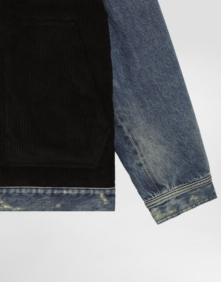 Dolce & Gabbana Denim and velvet jacket Multicolor G9BTMDGJ699