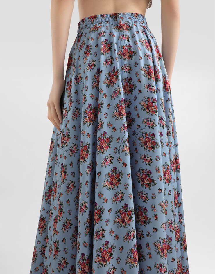 Dolce & Gabbana Small flower bouquets-print circle skirt Multicolor F4DBGTFSA78