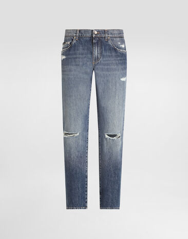 Dolce & Gabbana Jeans Classic aus Baumwolle mit Plakette Mehrfarbig GP02XDG8ME8