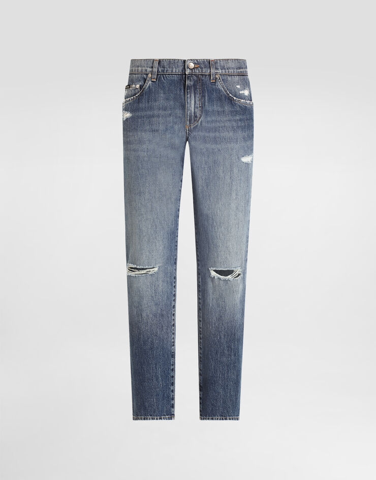 Dolce & Gabbana Jean classique en coton avec plaquette Multicolore GP02XDG8ME8