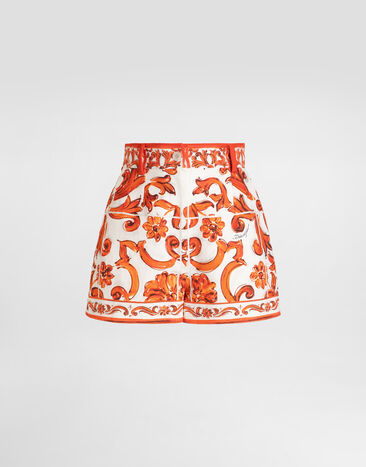 Dolce & Gabbana Majolica-print mat bermuda shorts Multicolor FTBVHTGDDRC