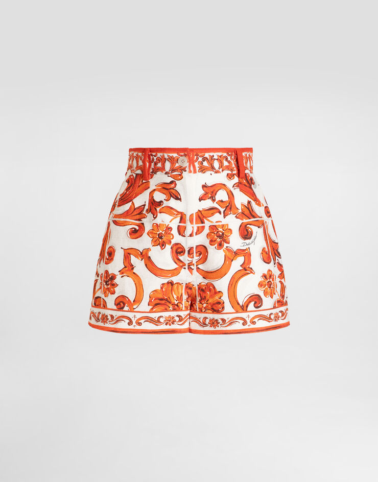Dolce & Gabbana Majolica-print mat bermuda shorts Multicolor FTBVHTGDDRC