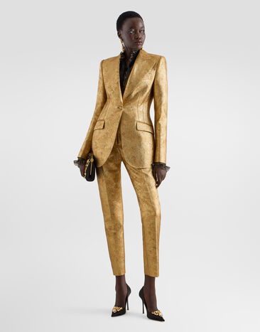 Dolce & Gabbana Lamé single-breasted jacquard jacket Gold F29QGTFJODW
